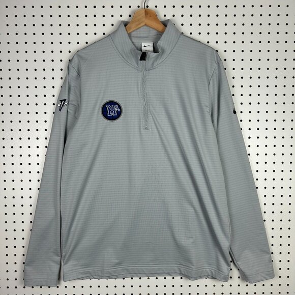 Nike 1 Cent Memphis‎ Tigers Large Quarter Zip Gray Team Issued Penny Hardaway